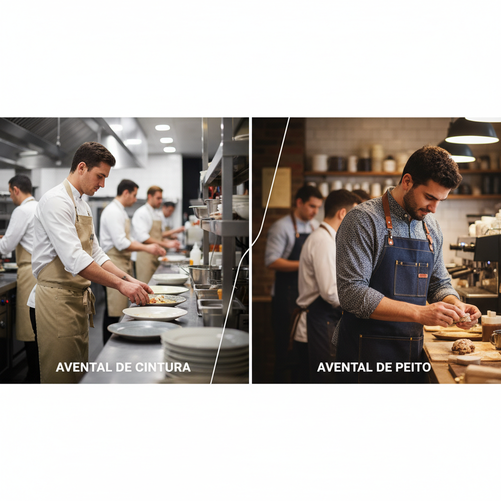 Avental de Cintura vs. Peito: Guia de Escolha para Hotelaria
