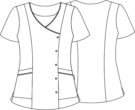 AINA Women's Tunic with Snap Buttons and Short Sleeves