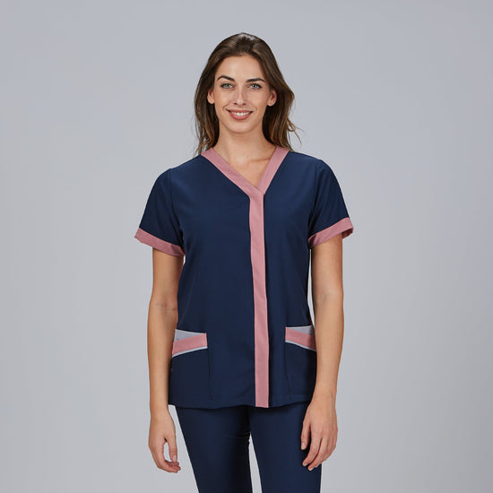 Túnica CASSANDRA com Botão Oculto-Azul Marinho - 104-XS-RAG-Tailors-Fardas-e-Uniformes-Vestuario-Pro