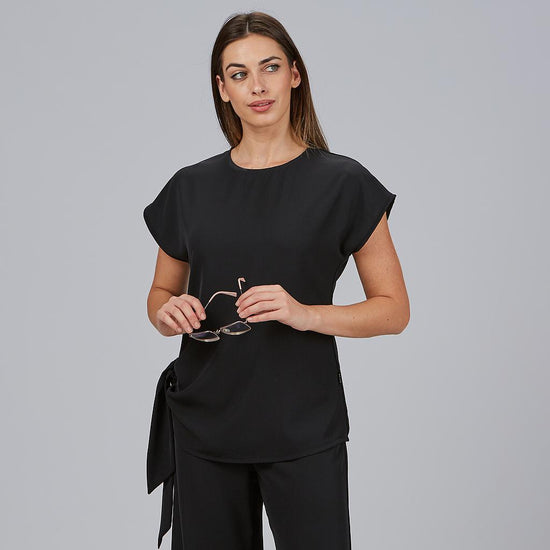 Túnica com Drapeado Aroa-Preto - 001-XS-RAG-Tailors-Fardas-e-Uniformes-Vestuario-Pro