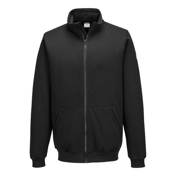 Sweatshirt antiestática ESD com fecho-Preto-XS-RAG-Tailors-Fardas-e-Uniformes-Vestuario-Pro