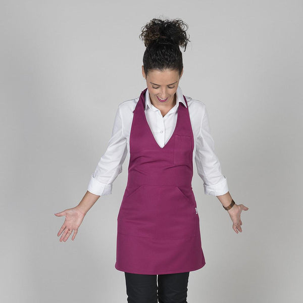 AVENTAL BISTRO COM DECOTE V-Framboesa 138-Único-RAG-Tailors-Fardas-e-Uniformes-Vestuario-Pro
