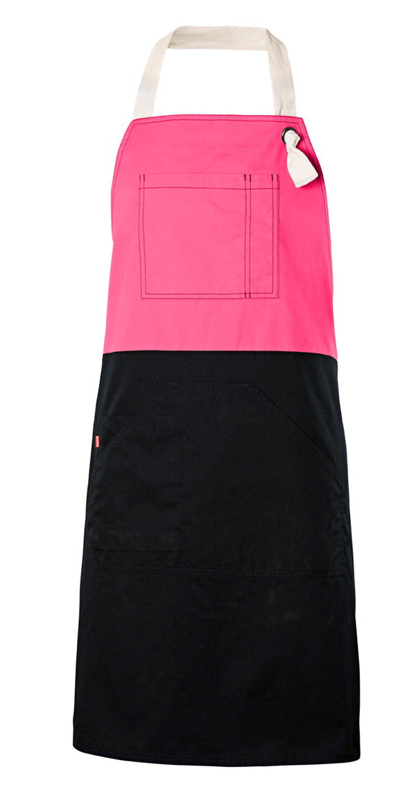 AVENTAL COM PEITO BICOLOR-Fucsia-U-RAG-Tailors-Fardas-e-Uniformes-Vestuario-Pro