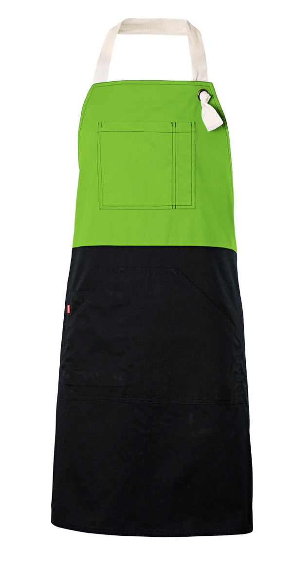 AVENTAL COM PEITO BICOLOR-Verde Lima-U-RAG-Tailors-Fardas-e-Uniformes-Vestuario-Pro