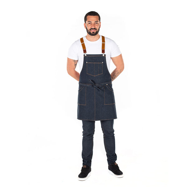 AVENTAL COWBOY - Suspensórios não incluídos-Denim Azul - 826-Único-RAG-Tailors-Fardas-e-Uniformes-Vestuario-Pro