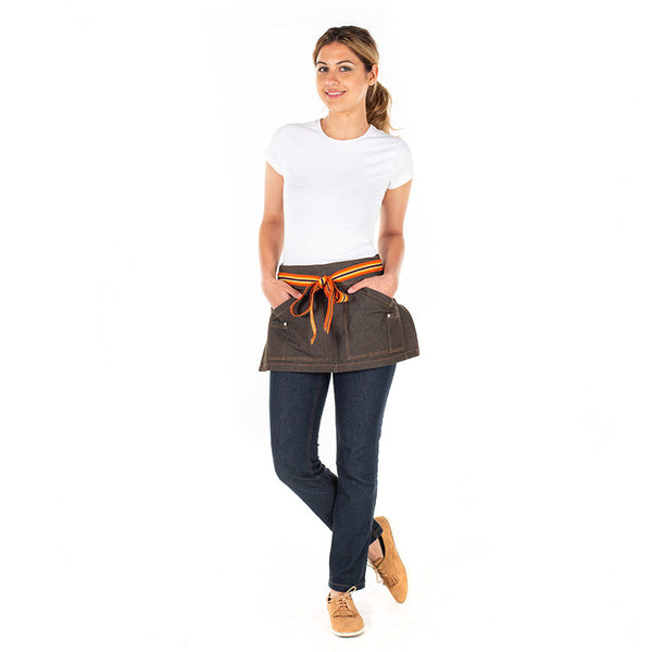 AVENTAL CURTO SARAH-Denim Castanho - 822-Único-RAG-Tailors-Fardas-e-Uniformes-Vestuario-Pro