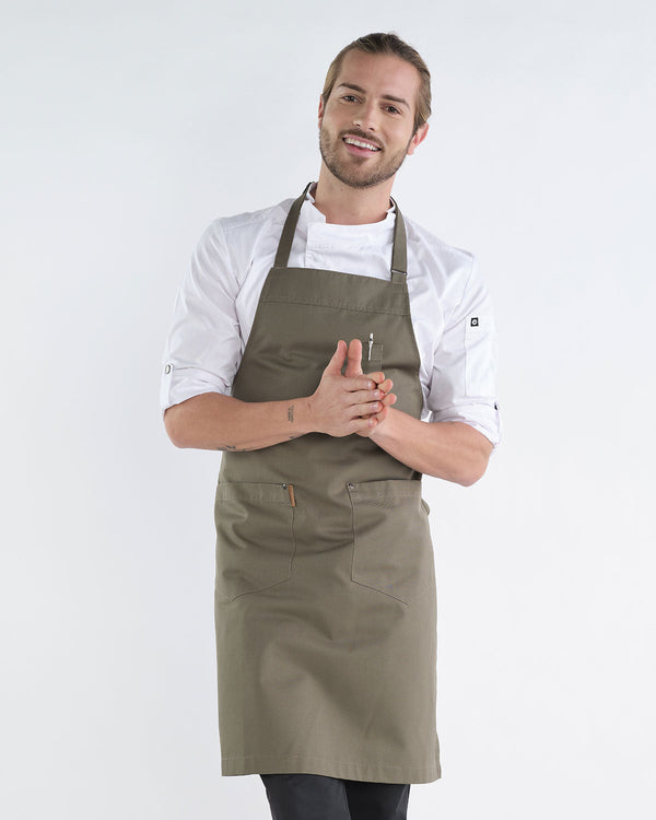 Avental Chicago Confortável com Bolso e Bolsos Laterais-Olive Green-Único-RAG-Tailors-Fardas-e-Uniformes-Vestuario-Pro