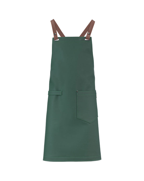 Avental Cruzado Eco-Pele-Verde Floresta com Alça Pele-Único-RAG-Tailors-Fardas-e-Uniformes-Vestuario-Pro