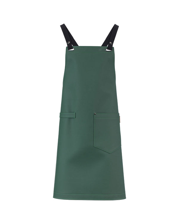 Avental Cruzado Eco-Pele-Verde Floresta com Alça Preta-Único-RAG-Tailors-Fardas-e-Uniformes-Vestuario-Pro