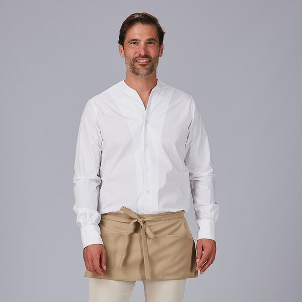 Avental Curto com Bolso 30x60 cm em Sarja de Poliéster-Areia-597-Único-RAG-Tailors-Fardas-e-Uniformes-Vestuario-Pro