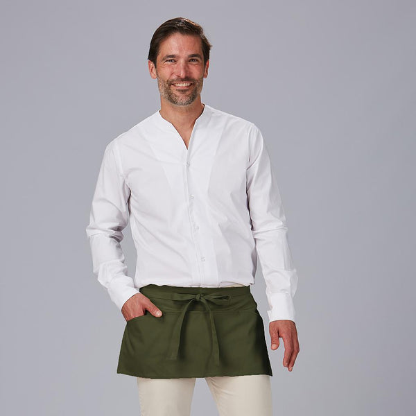 Avental Curto com Bolso 30x60 cm em Sarja de Poliéster-Caqui-599-Único-RAG-Tailors-Fardas-e-Uniformes-Vestuario-Pro