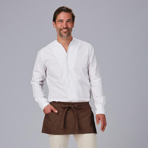 Avental Curto com Bolso 30x60 cm em Sarja de Poliéster-Castanho-618-Único-RAG-Tailors-Fardas-e-Uniformes-Vestuario-Pro