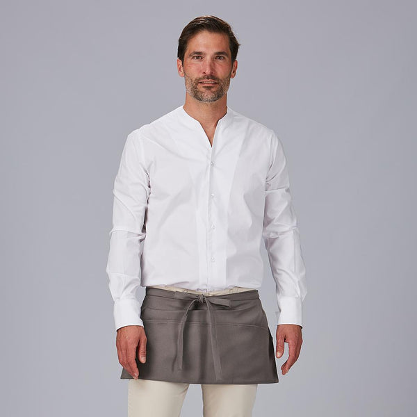 Avental Curto com Bolso 30x60 cm em Sarja de Poliéster-Cinza-598-Único-RAG-Tailors-Fardas-e-Uniformes-Vestuario-Pro