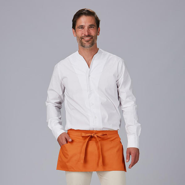 Avental Curto com Bolso 30x60 cm em Sarja de Poliéster-Laranja-615-Único-RAG-Tailors-Fardas-e-Uniformes-Vestuario-Pro