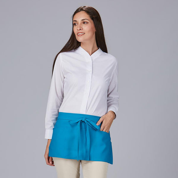 Avental Curto com Bolso 30x60 cm em Sarja de Poliéster-Turquesa-613-Único-RAG-Tailors-Fardas-e-Uniformes-Vestuario-Pro