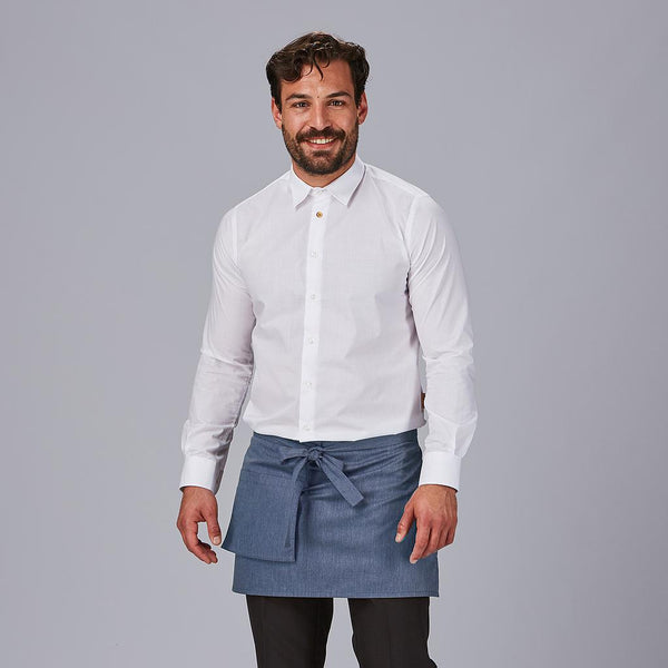 Avental Curto com Bolsos Tipo Carteira em Sarja Reciclada 35x67 cm-Azulina-103-Único-RAG-Tailors-Fardas-e-Uniformes-Vestuario-Pro