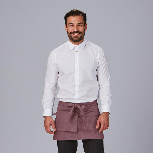 Avental Curto com Bolsos Tipo Carteira em Sarja Reciclada 35x67 cm-Bordô-112-Único-RAG-Tailors-Fardas-e-Uniformes-Vestuario-Pro