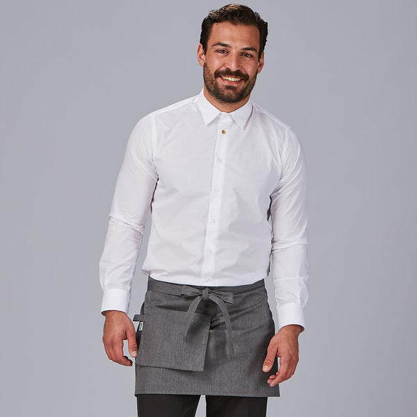 Avental Curto com Bolsos Tipo Carteira em Sarja Reciclada 35x67 cm-Preto-001-Único-RAG-Tailors-Fardas-e-Uniformes-Vestuario-Pro