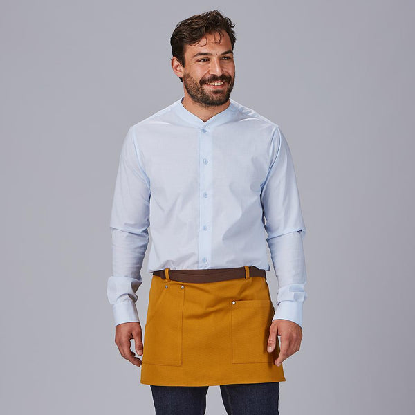 Avental Curto com Contrastes de Espiga 35x67 cm-Mostarda-175-Único-RAG-Tailors-Fardas-e-Uniformes-Vestuario-Pro