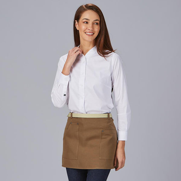 Avental Curto com Contrastes de Espiga 35x67 cm-Verde Musgo-154-Único-RAG-Tailors-Fardas-e-Uniformes-Vestuario-Pro