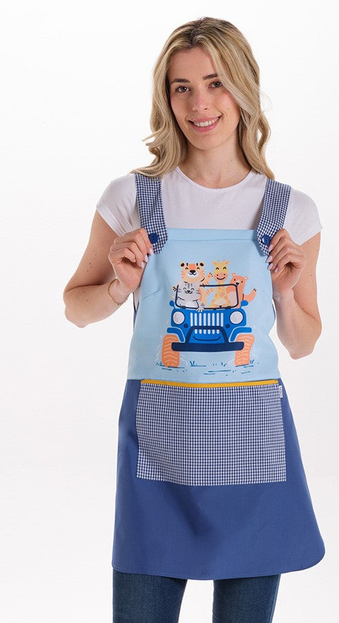 Avental Educadora Animais de Táxi-Azul-Unico-RAG-Tailors-Fardas-e-Uniformes-Vestuario-Pro