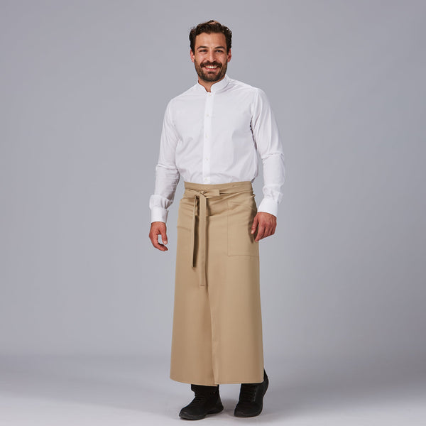 Avental Francês Aberto em Sarja de Poliéster 90x110 cm-Areia - 597-UD-RAG-Tailors-Fardas-e-Uniformes-Vestuario-Pro