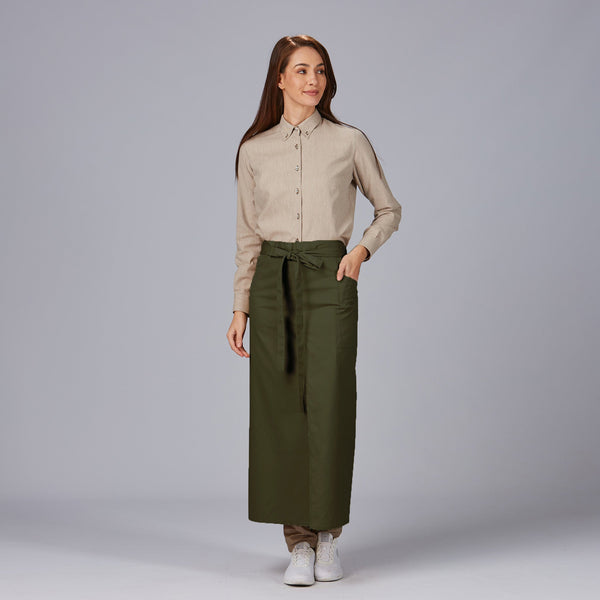 Avental Francês Aberto em Sarja de Poliéster 90x110 cm-Caqui - 599-UD-RAG-Tailors-Fardas-e-Uniformes-Vestuario-Pro