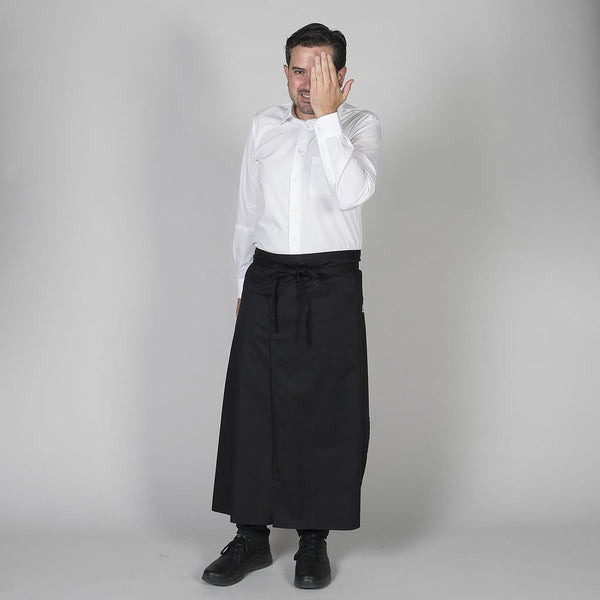 Avental Francês Comprido Aberto - Resistente a manchas-Preto-Único-RAG-Tailors-Fardas-e-Uniformes-Vestuario-Pro