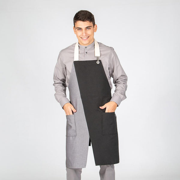 Avental Hugo-Preto/Cinza-Único-RAG-Tailors-Fardas-e-Uniformes-Vestuario-Pro