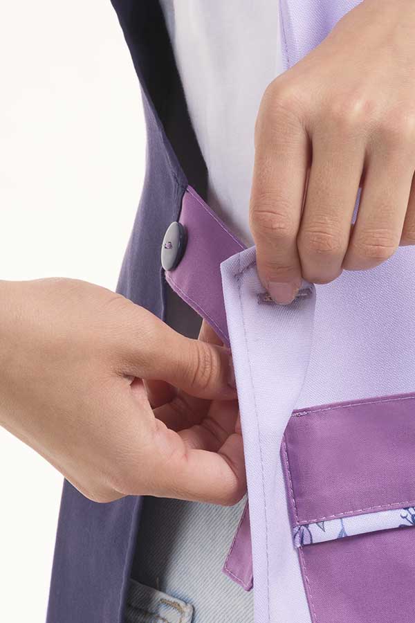 Avental Lilás com estampado de flores para educadora-RAG-Tailors-Fardas-e-Uniformes-Vestuario-Pro