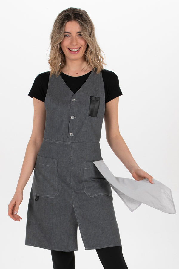 Avental Lille-Cinza-Único-RAG-Tailors-Fardas-e-Uniformes-Vestuario-Pro