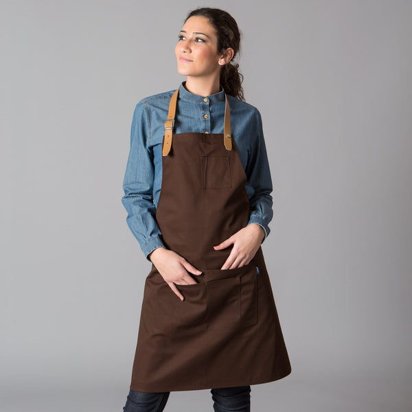 Avental MIKE com tira de couro-Castanho-Único-RAG-Tailors-Fardas-e-Uniformes-Vestuario-Pro