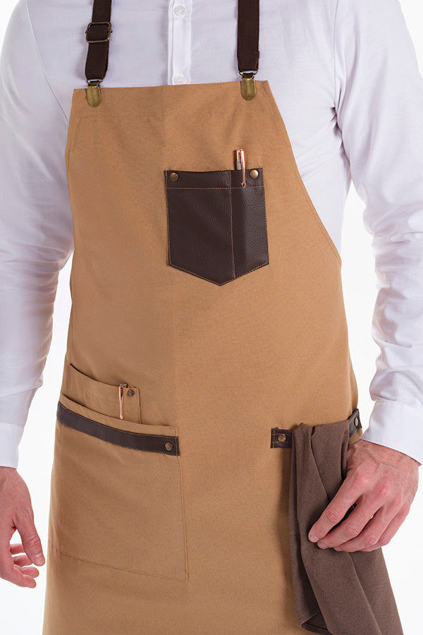 Avental Ocre Combi Peitilho e Curto-RAG-Tailors-Fardas-e-Uniformes-Vestuario-Pro