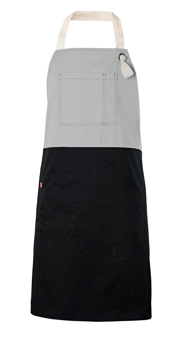 Avental com Peito Bicolor-Cinza Gelo-Único-RAG-Tailors-Fardas-e-Uniformes-Vestuario-Pro