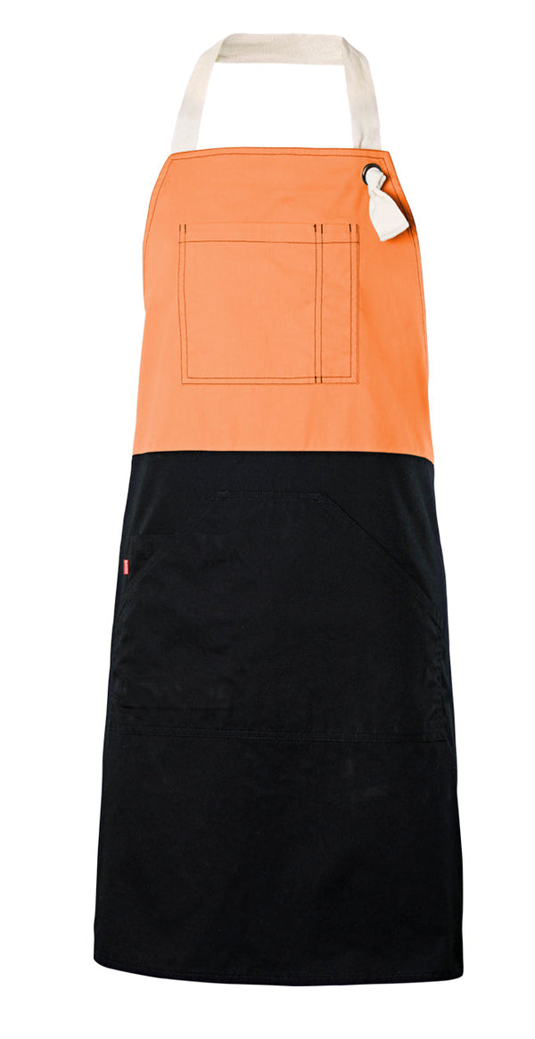 Avental com Peito Bicolor-Laranja Claro-Único-RAG-Tailors-Fardas-e-Uniformes-Vestuario-Pro