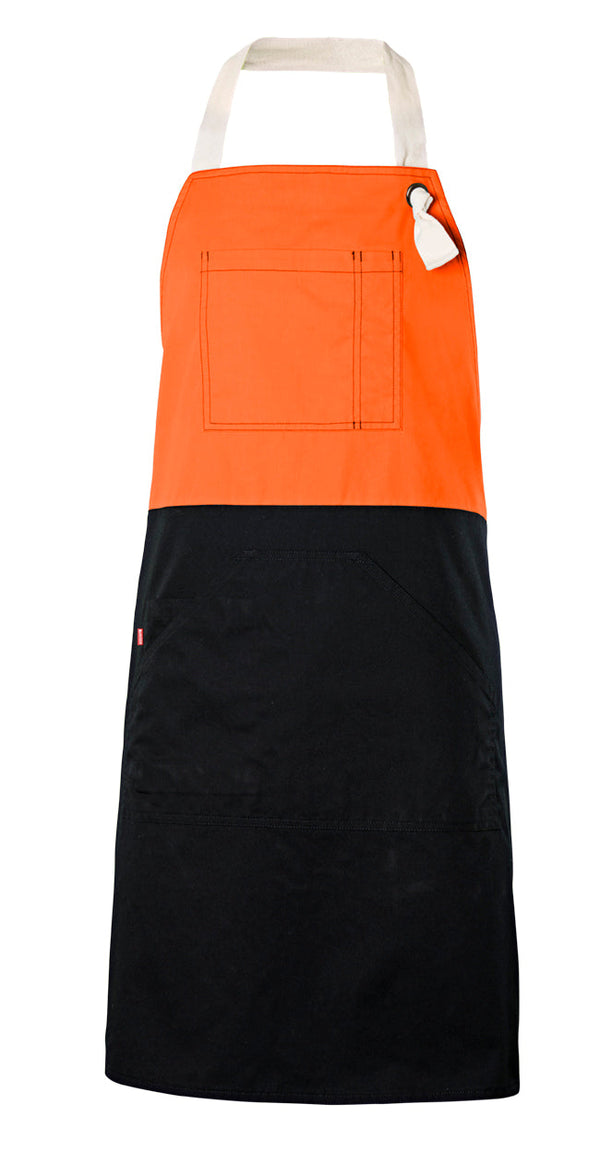 Avental com Peito Bicolor-Narnaja Fluor-Único-RAG-Tailors-Fardas-e-Uniformes-Vestuario-Pro