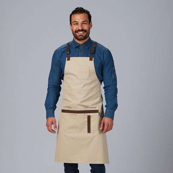 Avental com Peito e Acessórios em Pele 88x74 cm-Bege-110-Único-RAG-Tailors-Fardas-e-Uniformes-Vestuario-Pro