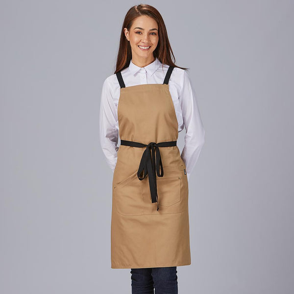 Avental com Peito e Alças em Contraste 88x74 cm-Camel-151-Único-RAG-Tailors-Fardas-e-Uniformes-Vestuario-Pro