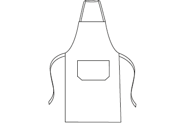 Avental com Peito e Bolso Fitas 90x75 cm Branco-RAG-Tailors-Fardas-e-Uniformes-Vestuario-Pro