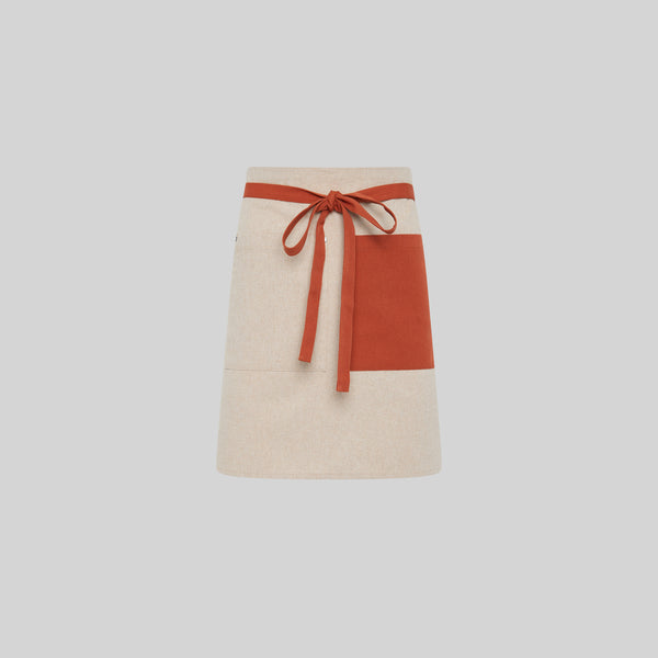 Avental curto com bolso e fitas combinadas 45x74cm-RAG-Tailors-Fardas-e-Uniformes-Vestuario-Pro