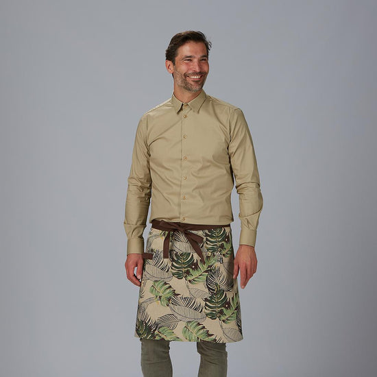 Avental curto estampado Floral 50x74 cm-Verde-108-Único-RAG-Tailors-Fardas-e-Uniformes-Vestuario-Pro