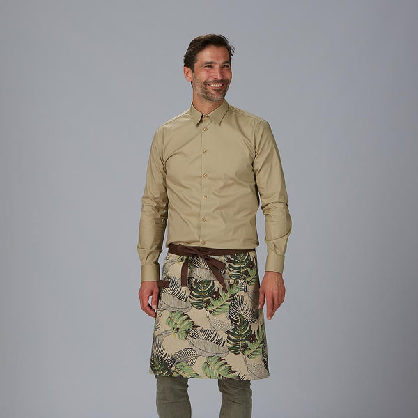 Avental curto estampado Floral 50x74 cm-Verde-108-Único-RAG-Tailors-Fardas-e-Uniformes-Vestuario-Pro