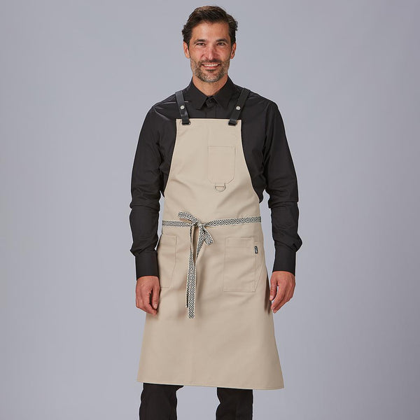 Avental de Alças Combinadas com Ilhós 88x74 cm-Bege-110-Único-RAG-Tailors-Fardas-e-Uniformes-Vestuario-Pro