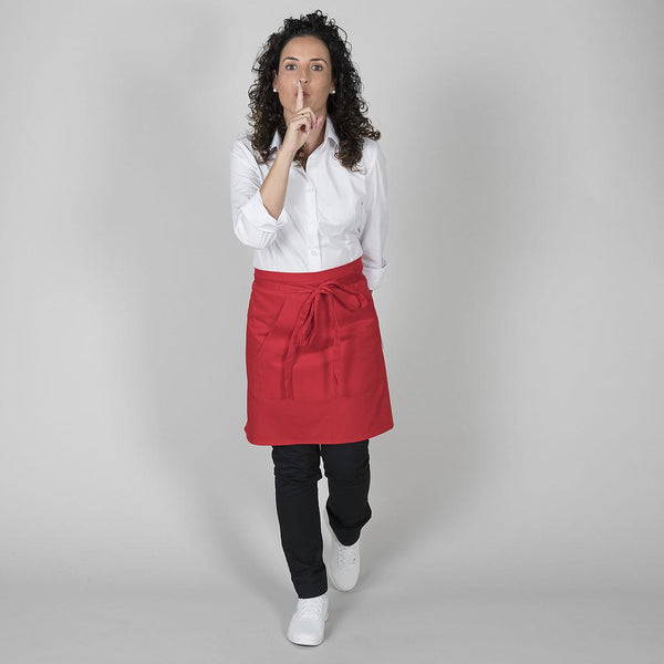 Avental de Cintura c/ Bolsos 50x75 cm em Sarja de Poliéster-Vermelho-616-Único-RAG-Tailors-Fardas-e-Uniformes-Vestuario-Pro