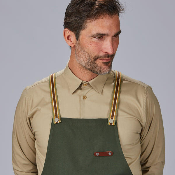 Avental de Peito Bicolor com Cinta às Riscas 86x74 cm-RAG-Tailors-Fardas-e-Uniformes-Vestuario-Pro