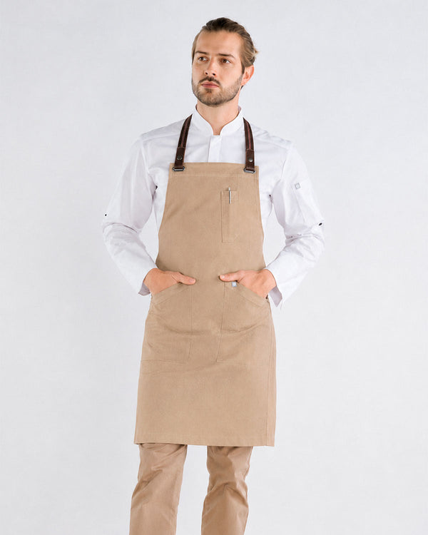 Avental de Peito Boulevard-Bege-Pele castanho-Único-RAG-Tailors-Fardas-e-Uniformes-Vestuario-Pro