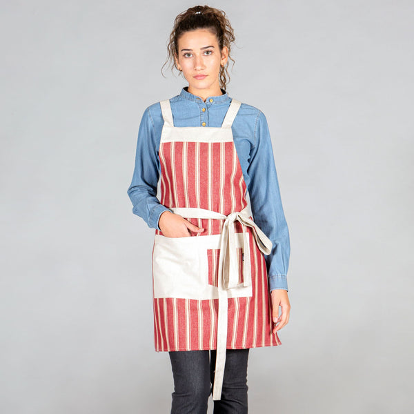 Avental de Peito Riscas Mar-Bordou/Cru-Único-RAG-Tailors-Fardas-e-Uniformes-Vestuario-Pro