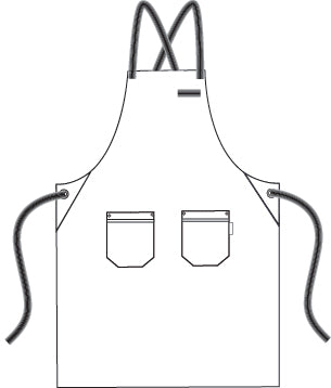 Avental de Peito com Bolso e Fitas Combinadas 88x74 cm-RAG-Tailors-Fardas-e-Uniformes-Vestuario-Pro