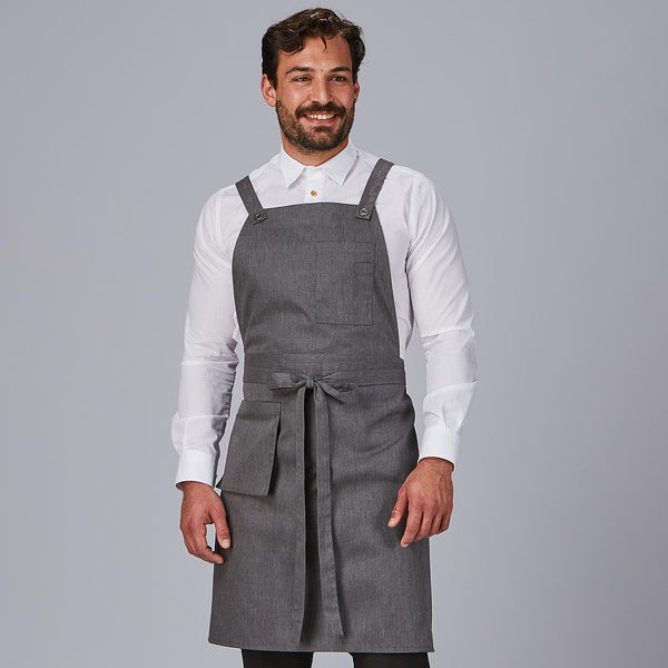 Avental de Peito com Bolsos Estilo Carteira em Sarga Reciclada 88x74 cm-Preto-001-Único-RAG-Tailors-Fardas-e-Uniformes-Vestuario-Pro