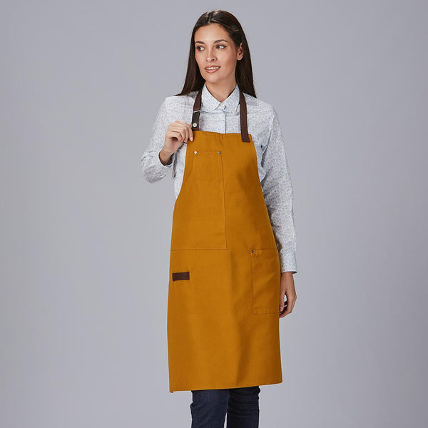 Avental de Peito com Contrastes de Espinha 88x74cm-Mostarda-175-Único-RAG-Tailors-Fardas-e-Uniformes-Vestuario-Pro